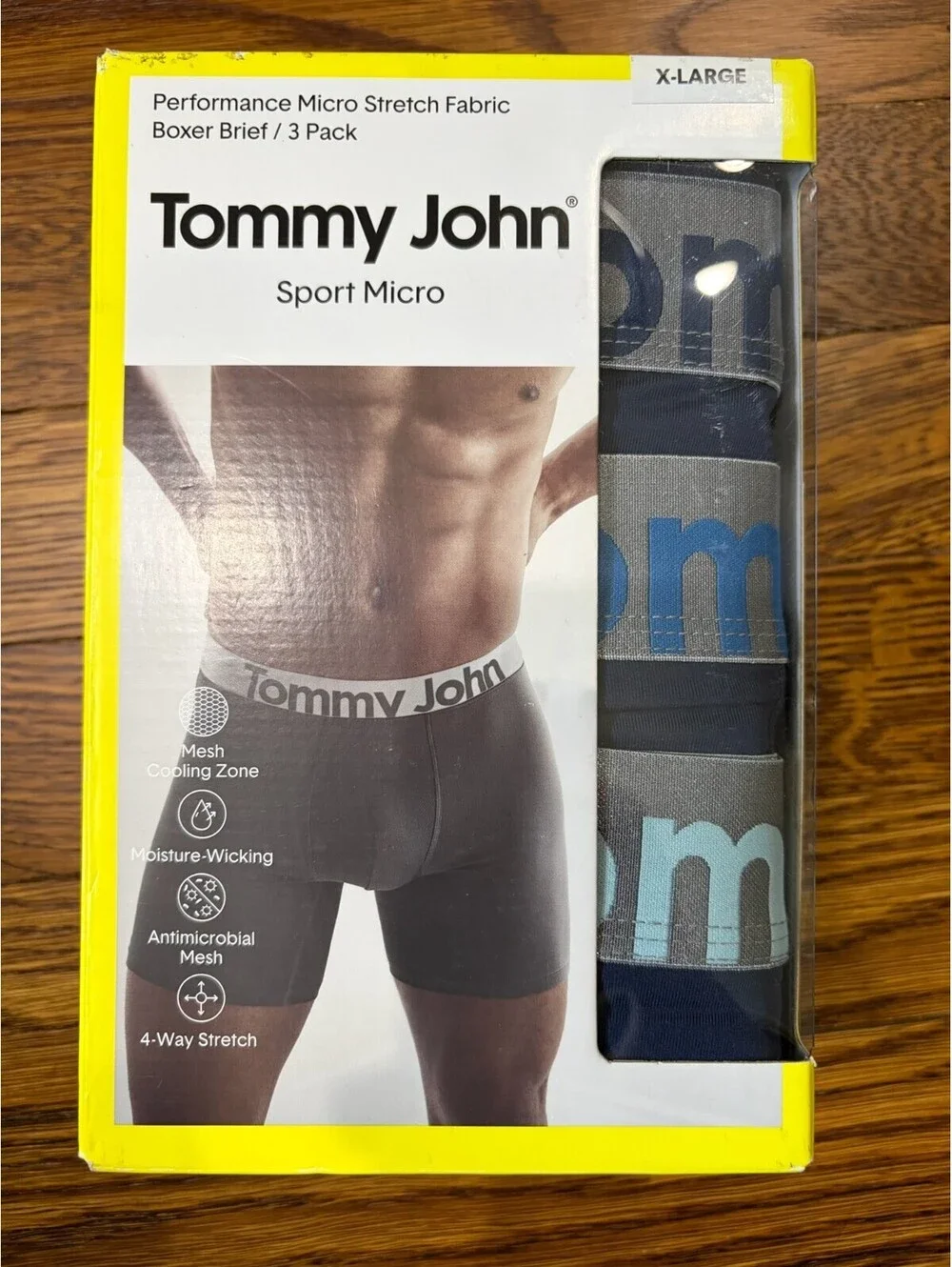 Tommy John Sport Micro Boxer Brief 3 Pack XL Performance Stretch New